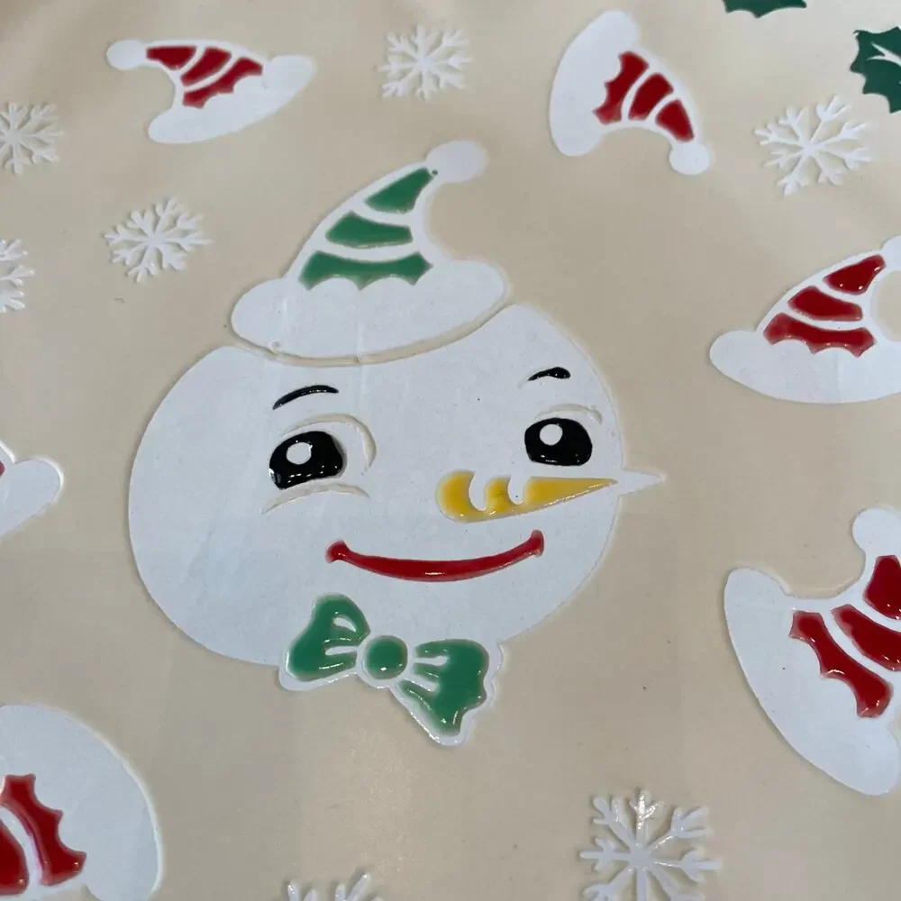 ELI + ANA Christmas VINTAGE SNOWMAN Dinner Plate 11in Set of 4 Ceramic New